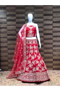 Speechless Lehanga Choli in Red velvet For Wedding Wear 